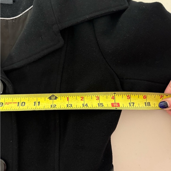 Mackage Black Wool Cashmere Blend Coat with Leather Trim — Size S / Small - Picture 14 of 14